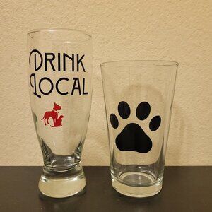 Two (2) Pet-Themed Drinking Glasses
